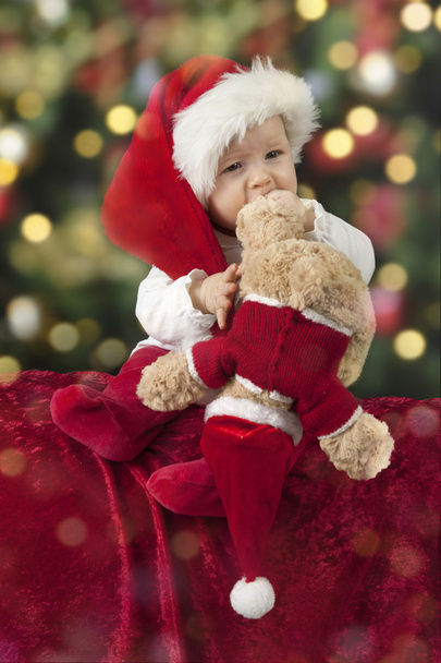 little santa baby with christmas hat - Valokuva, kuva