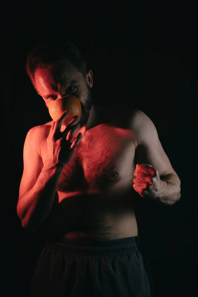 brutal fighter in the mask fights covid - Fotografie, Obrázek