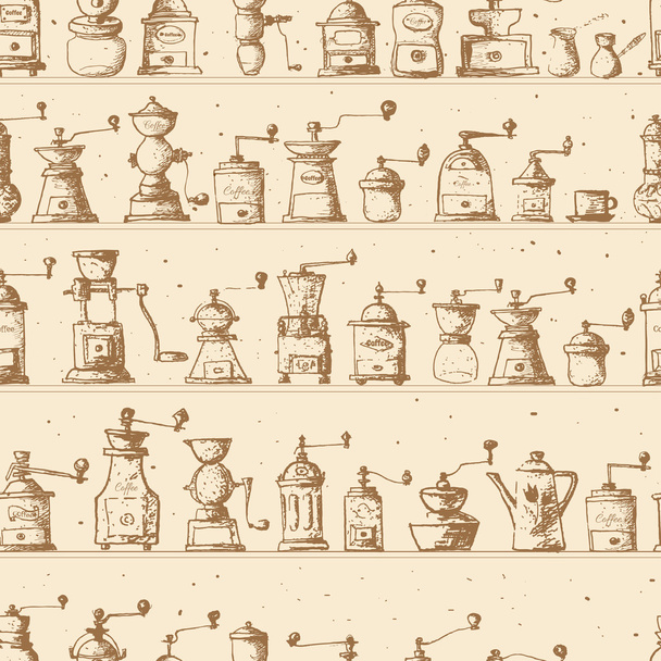 backgrounds with vintage coffee mills. - Vector, Image