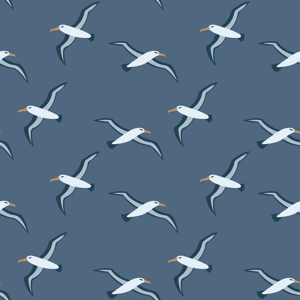 Flying Albatross nahtloses Muster. Kann bedruckt und als Packpapier, Tapete, Textil, Stoff, Bekleidung, Stoff usw. verwendet werden. - Vektor, Bild