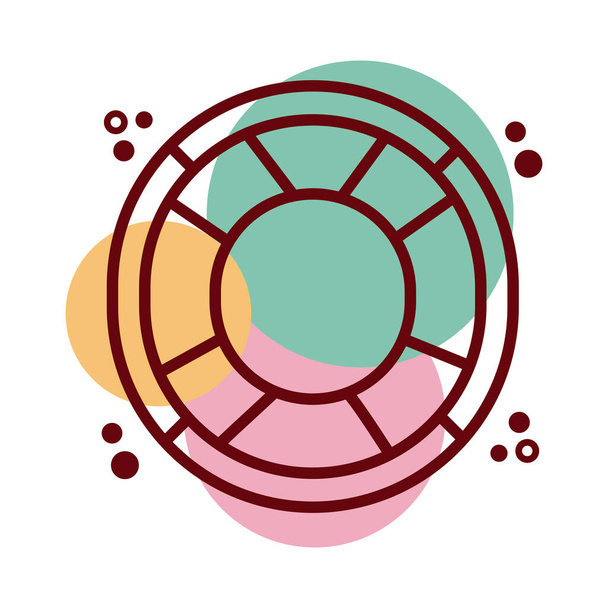 badmeester float lijn en kleur stijl pictogram - Vector, afbeelding