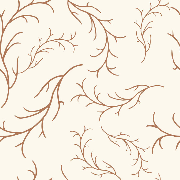 Watercolor twigs pattern. - Vector, imagen