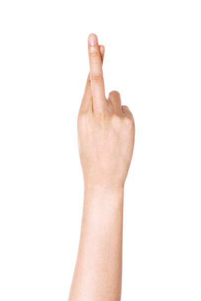 жіночий жест рук (любов, спільне використання) ізольовано на білому
. - Фото, зображення