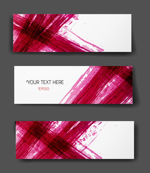 Abstract banners with red stripes. - Διάνυσμα, εικόνα