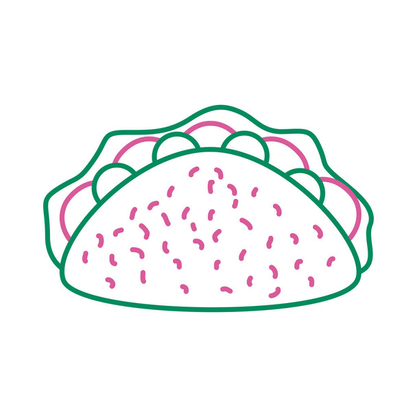 délicieux tacos mexicain icône de style ligne
 - Vecteur, image