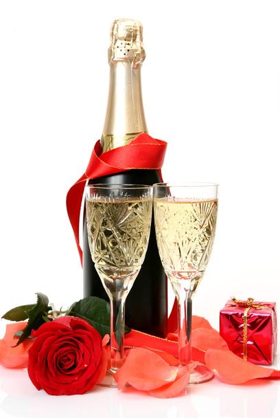 Champagne and roses - Foto, Bild