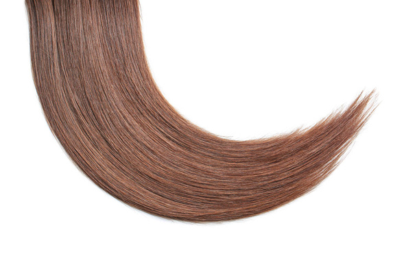 Здорове пряме жіноче волосся на білому тлі
 - Фото, зображення