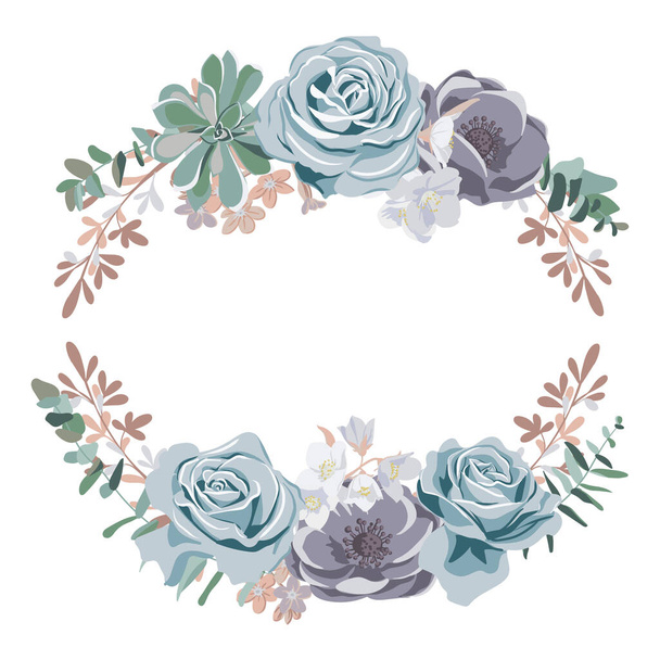 vector drawing flowers set - Vector, Image