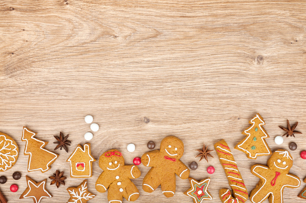 Homemade various christmas gingerbread cookies - Photo, Image