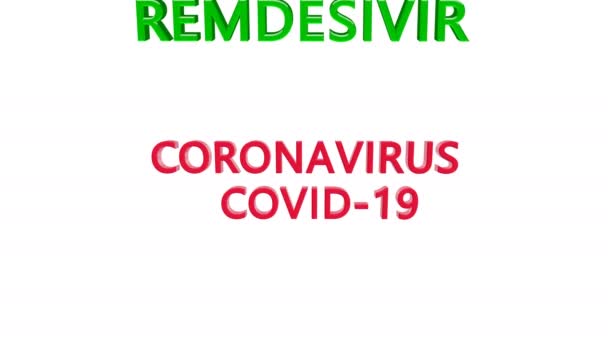 Animasyon aşısı Remdesivir, 2019-nCoV Roman Coronavirus SARS-CoV-2 Bakteri. Tehlike, virüs, grip. Analiz ve test, deneyler. Tehlikeli Coronavirus covid-19. - Video, Çekim