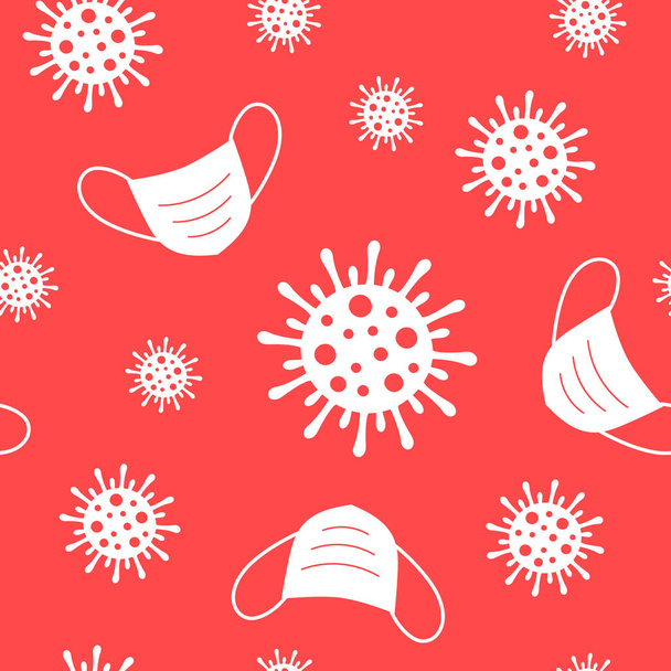 Virusinfectie naadloos patroon. Het Coronavirus Epidemic Covid-19. Vector - Vector, afbeelding
