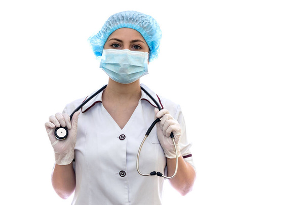Doctor with stethoscope isolated on white background - Zdjęcie, obraz