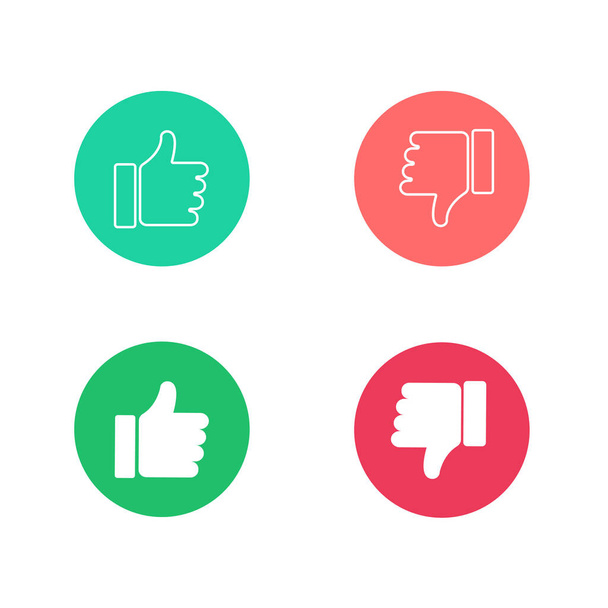 Thumb like or dislike in flat and linear style. Vector EPS 10 - Vector, Image