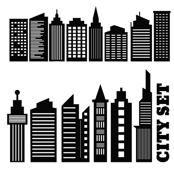 Vector set zwarte stad iconen op witte bg voor design vector Illustratie eps 10 - Vector, afbeelding