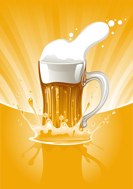 Taza de cerveza fresca
 - Vector, imagen