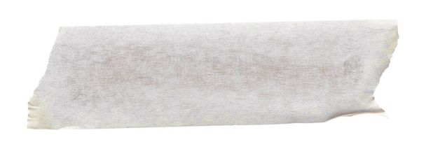 Bílá lepicí papírová páska lepicí páska přes izolované pozadí, prázdné zapínání obal vrásčitá samolepka - Fotografie, Obrázek