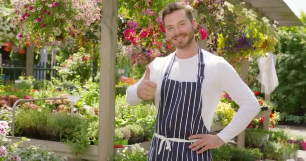 Souriant beau jardinier homme debout et posant
 - Séquence, vidéo