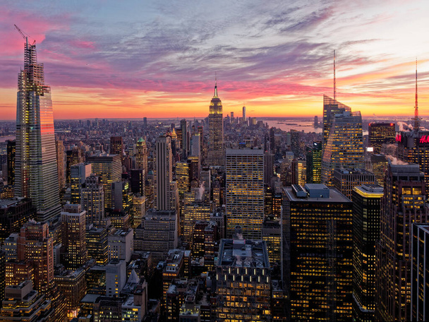 Sunset Lower Manhattan view from the Top of the Rock. - Fotografie, Obrázek