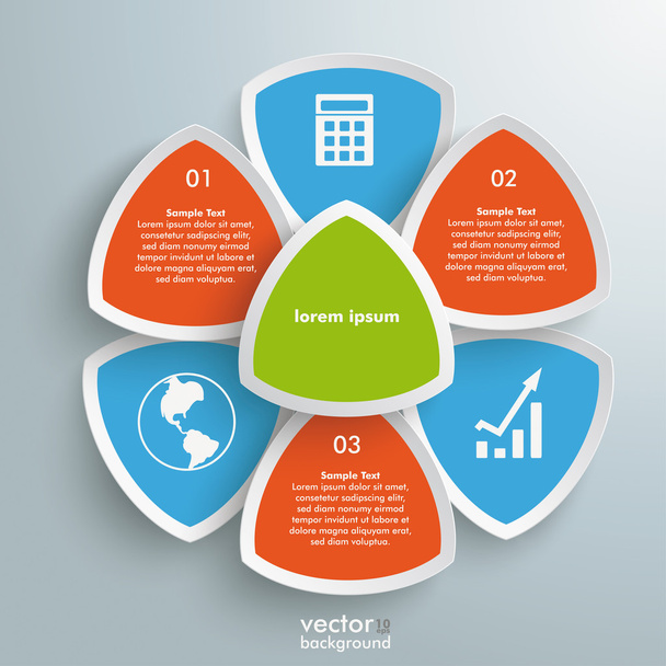 runde Dreiecke Blume Infografik - Vektor, Bild