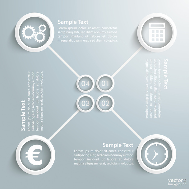 Four White Rings Banners Infographic - Vector, Image