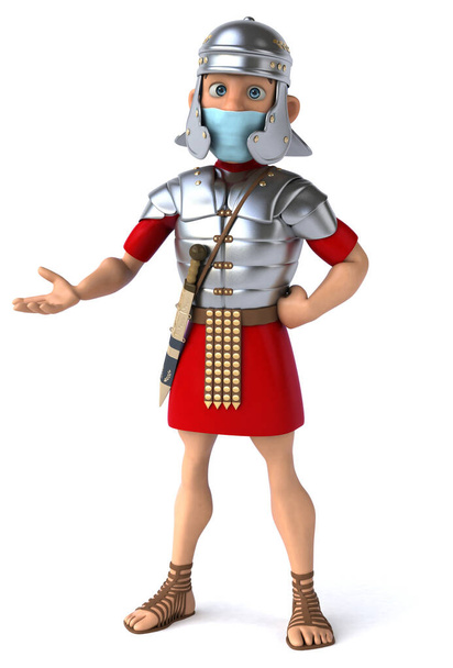 3D illustration of a cartoon character  soldier  with a mask - Foto, immagini