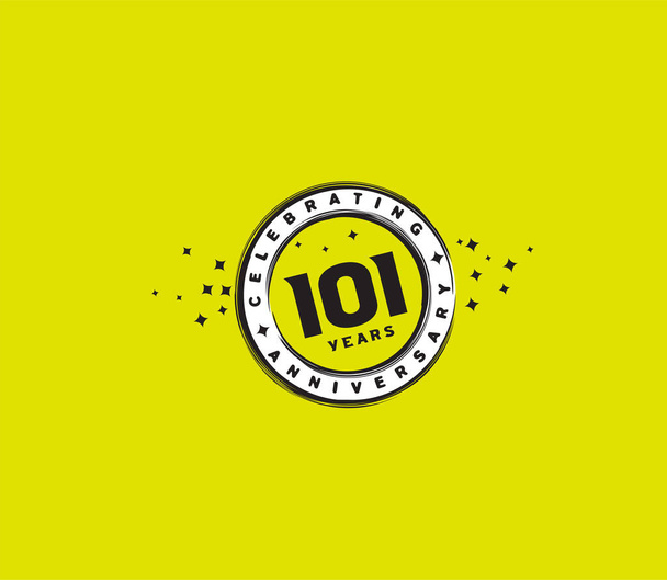 yuvarlak yıldönümü logosu 101, geometrik kurumsal kimlik, vektör illüstrasyonu - Vektör, Görsel