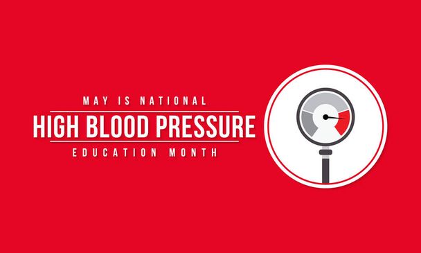 Векторная иллюстрация на тему "Национальное образование по вопросам высокого кровяного давления и повышение информированности населения в мае"
. - Вектор,изображение