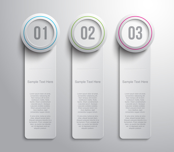 Set of paper tags banners with glossy plastic circle button - Vektor, kép