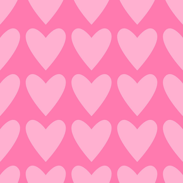 Seamless light pink hearts pattern. Valentine's day tile background. Romantic vector pattern. - Vektor, Bild
