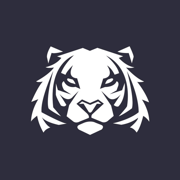 Голова тигра, лицо для логотипа ретро, эмблемы, значки, шаблон этикетки и элемент винтажного дизайна футболки. Изолированный на белом фоне
 - Фото, изображение
