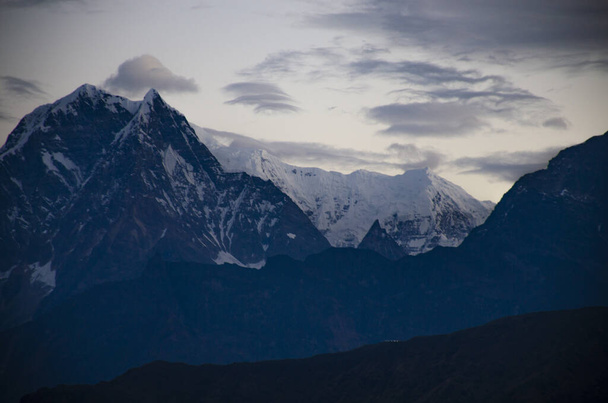 Himalayas mountains and sunrise Nepal - Foto, afbeelding