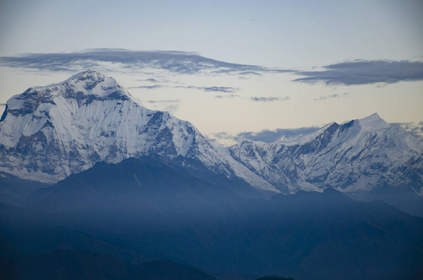 Himalayas mountains and sunrise Nepal - Fotoğraf, Görsel