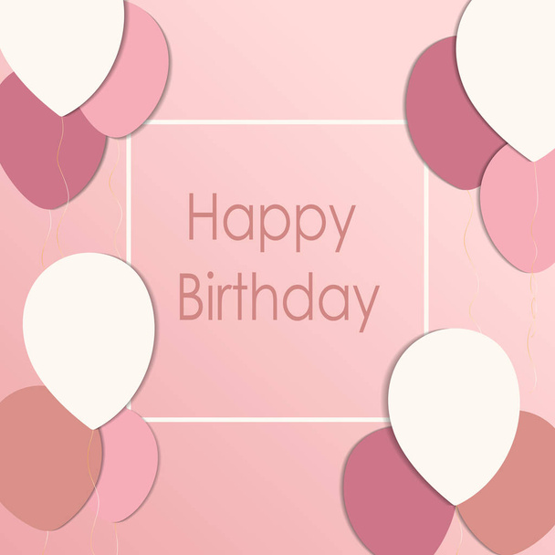 Happy birthday banner with balloons. Vector illustration - Vector, afbeelding