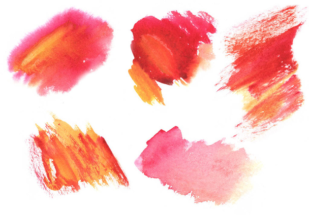 set of abstract watercolor paint spots - Photo, Image