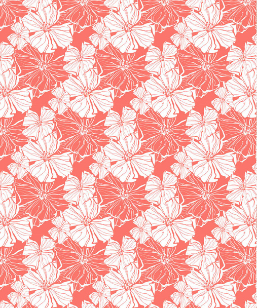 rosa e delicado floral sem costura vetor padrão repetir
 - Vetor, Imagem