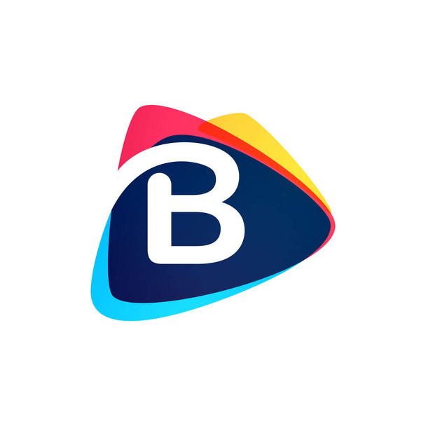Логотип буквы B в форме динамического треугольника пересечения. Векторная иконка идеально подходит для спортивных этикеток, плакатов доставки и яркой идентичности и т.д.
. - Вектор,изображение