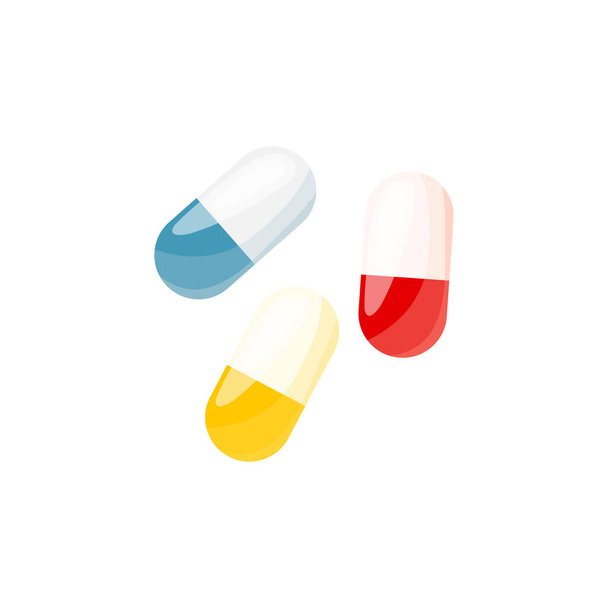 Tabletki leków kreskówki, ilustracja wektor - Wektor, obraz