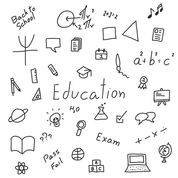 Black doodle handdrawing icon in education concept on white background - Vector, Image