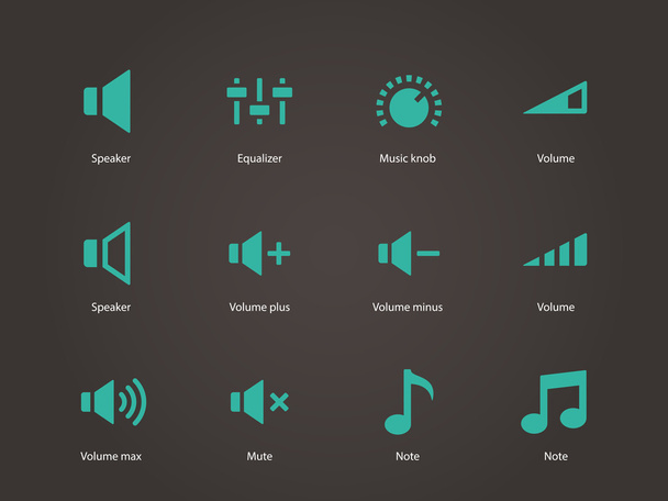 Speaker icons. Volume control. - Вектор, зображення