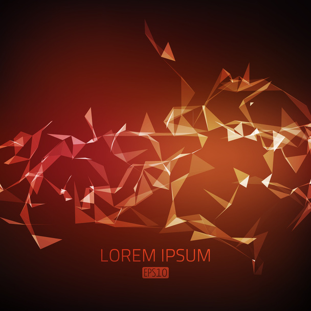Abstract vector background. Futuristic style card. In red and orange colors. - Vector, Image