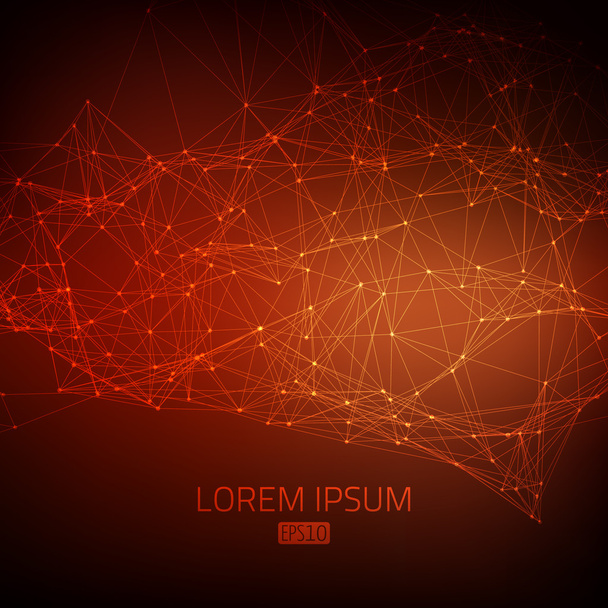 Abstract vector background. Futuristic style card. In red and orange colors. - Vector, Image