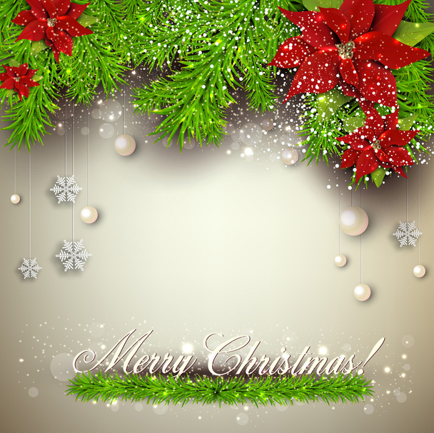Elegant background with Christmas garland. - Vetor, Imagem