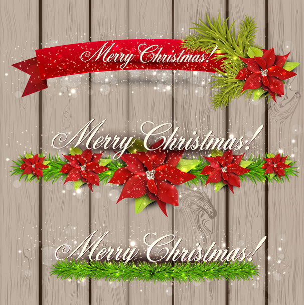Set of Ribbons, Labels, Tags "Merry Christmas and Happy New Year!" - Vector, Image