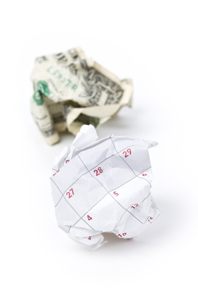 Calendrier boule de papier et dollar
 - Photo, image