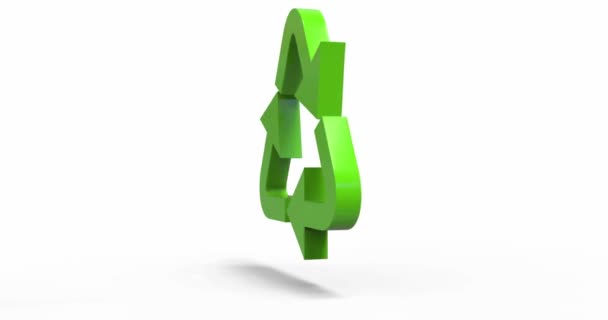 4K animační smyčka oběžná dráha zelené trojúhelníkové ekologie Recyklace ikony, Recyklace a rotace Symbol s šipkami, Recyklované materiály znamení pro ekologický design Nulový odpad Životní styl, Ekologie myšlení, Eko - Záběry, video