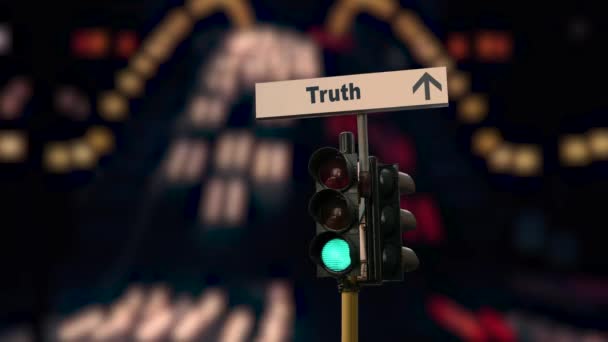 Street Sign the Way to Truth - Footage, Video