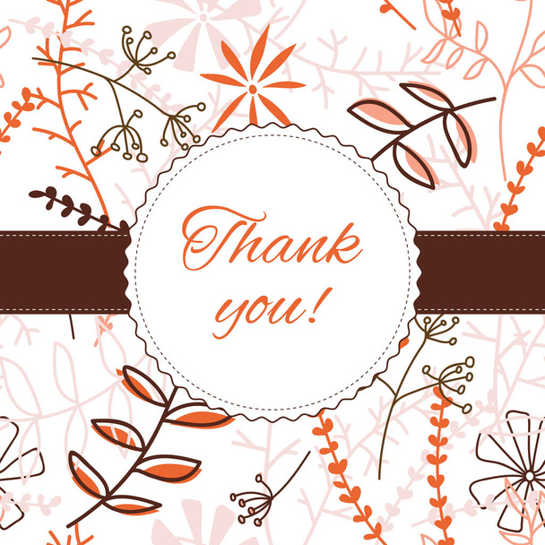 White Appreciation card with a orange pattern. Thank You card - Φωτογραφία, εικόνα
