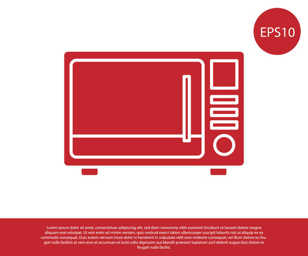 Rode magnetrons ovenpictogram geïsoleerd op witte achtergrond. pictogram huishoudelijke apparaten. Vector Illustratie - Vector, afbeelding