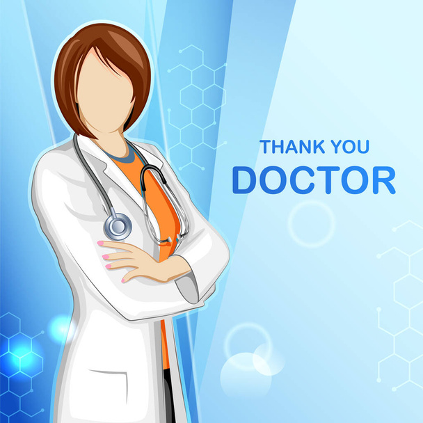 Terveydenhuolto ja lääketieteellinen tausta osoittavat kiitollisuutta ja sanovat Kiitos lääkärille heidän tuestaan hätätilanteessa ja epidemian aikana
 - Vektori, kuva