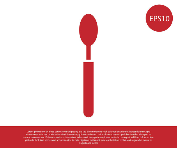 Icône Cuillère rouge isolée sur fond blanc. Ustensiles de cuisine. Panneau couverts. Illustration vectorielle - Vecteur, image
